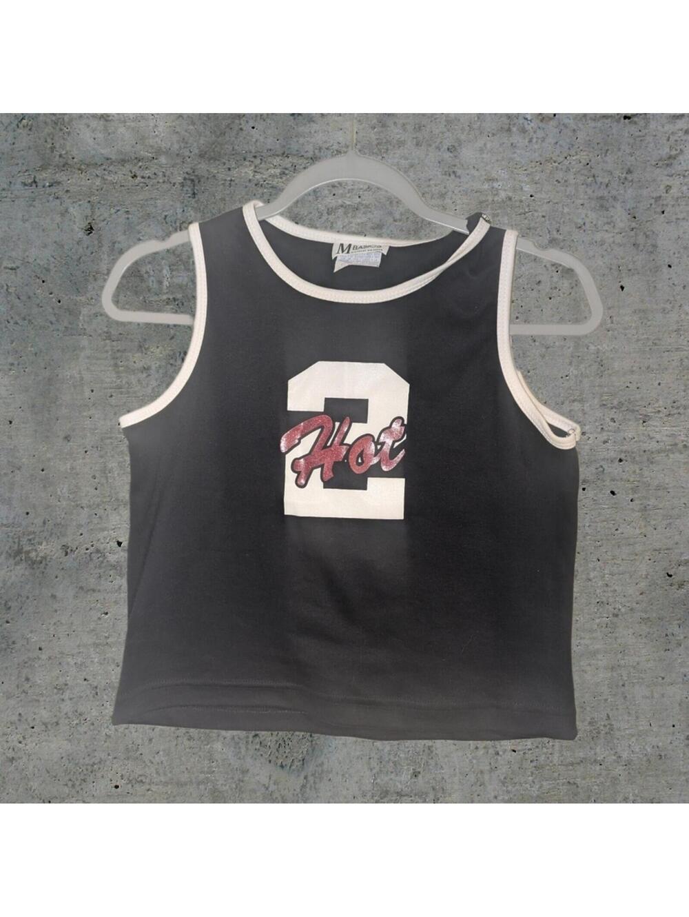 Vintage Y2K Sleevless "2 Hot" Baby Tee